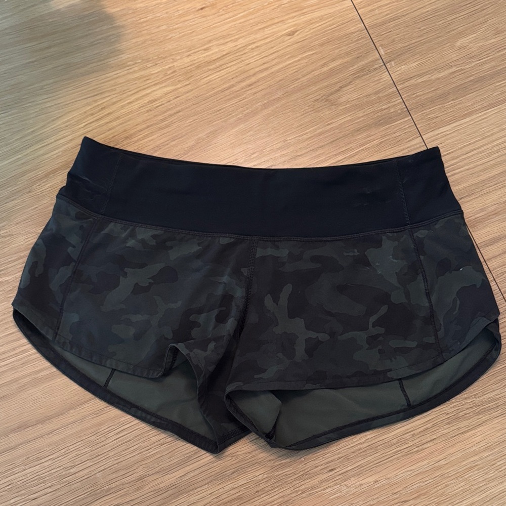 Lululemon 2.5” inseam Running Shorts - Black/Camo